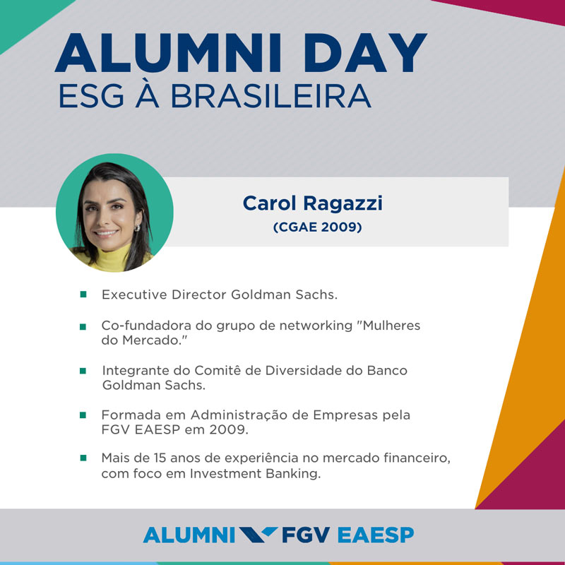 A FGV EAESP organiza dia 28 de outubro de 2023 o “Alumni Day | ESG à Brasileira"